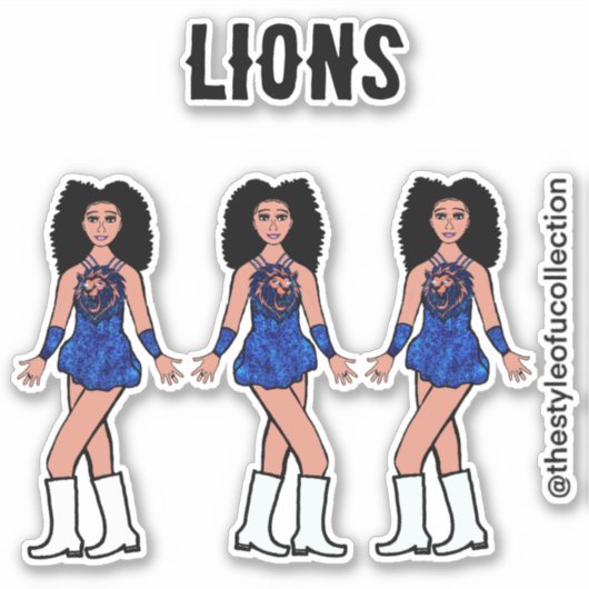 Majorette / Danser Stickers Sapphire Lion B (Voorkant)