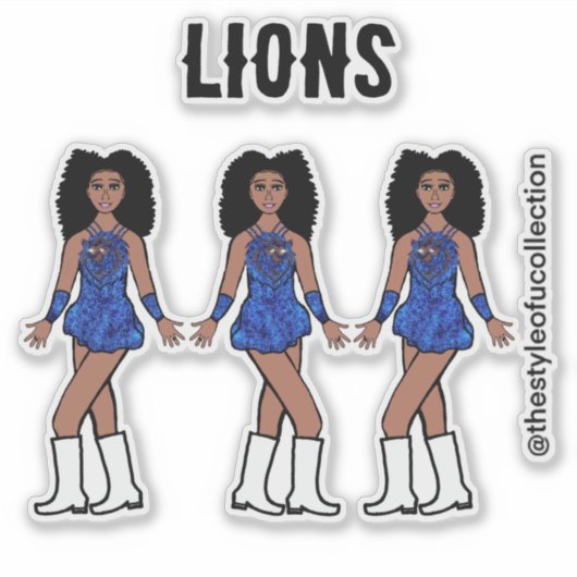 Majorette / Danser Stickers Sapphire Lion C (Voorkant)