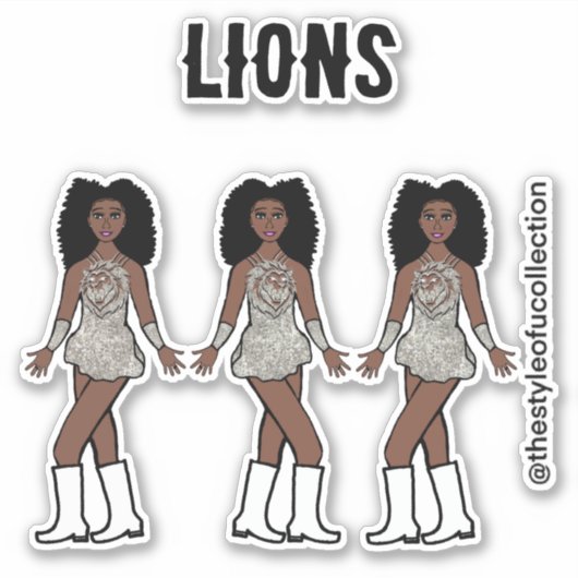 Majorette / Danser Stickers Silver Lion A (Voorkant)