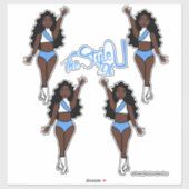 Majorette / Danser Stickers Wit & Lichtblauw (Vel)