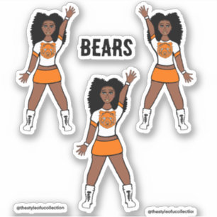 Majorette / Danser Stickers Witte Oranje Beer A