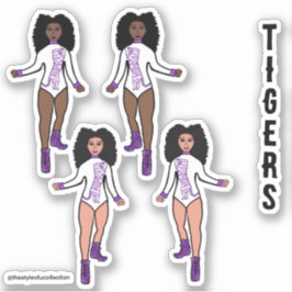 Majorette / Danser Stickers Witte Paarse Tijger 2
