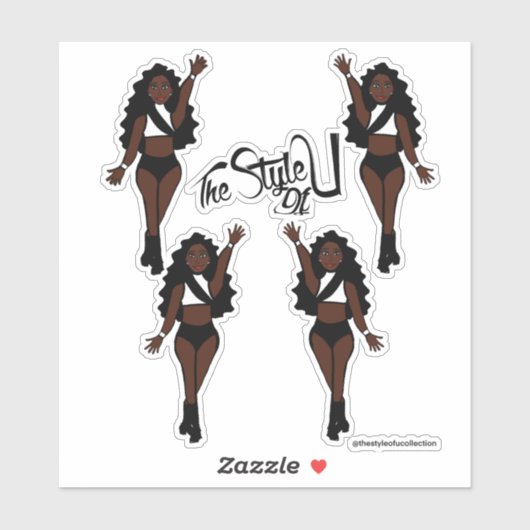 Majorette / Danser Stickers Zwart & Wit A (Vel)