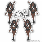 Majorette / Danser Stickers Zwart & Wit A (Voorkant)