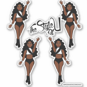 Majorette / Danser Stickers Zwart & Wit B