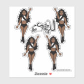 Majorette / Danser Stickers Zwart & Wit C (Vel)