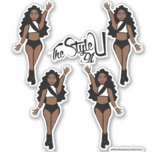 Majorette / Danser Stickers Zwart & Wit C