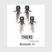 Majorette / Danser Stickers Zwart Zilveren Tijger (Vel)
