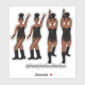 Majorette / Danser Stickers Zwarte Franje #1 (Vel)