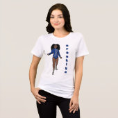 Majorette/ Danser T-shirt Blauw Zilver Tijger A (Voorkant volledig)