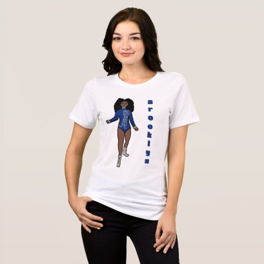 Majorette/ Danser T-shirt Blauw Zilver Tijger A (Voorkant volledig)