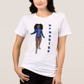 Majorette/ Danser T-shirt Blauw Zilver Tijger A (Voorkant)