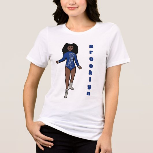 Majorette/ Danser T-shirt Blauw Zilver Tijger A (Voorkant)
