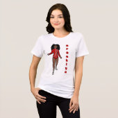 Majorette/ Danser T-shirt Rood Zilver Tijger A (Voorkant volledig)