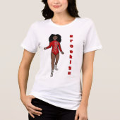 Majorette/ Danser T-shirt Rood Zilver Tijger A (Voorkant)