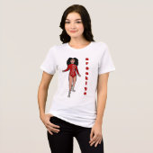 Majorette/ Danser T-shirt Rood Zilver Tijger B (Voorkant volledig)
