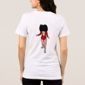 Majorette/ Danser T-shirt Rood Zilver Tijger B (Achterkant)