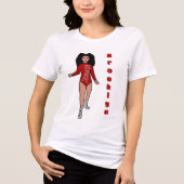 Majorette/ Danser T-shirt Rood Zilver Tijger B (Voorkant)