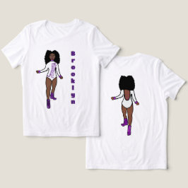 Majorette/ Danser T-shirt Witte Paarse Tijger A