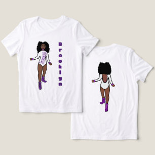 Majorette/ Danser T-shirt Witte Paarse Tijger A