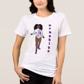 Majorette/ Danser T-shirt Witte Paarse Tijger A (Voorkant)