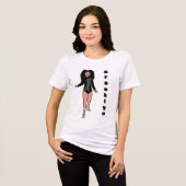 Majorette/ Danser T-shirt Zwart Zilver Tijger B (Voorkant volledig)