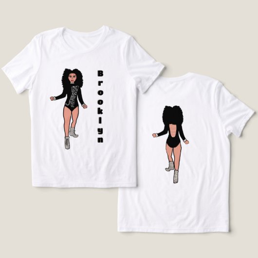Majorette/ Danser T-shirt Zwart Zilver Tijger B (Ontwerp Voorkant & Achterkant)