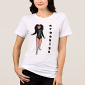 Majorette/ Danser T-shirt Zwart Zilver Tijger B (Voorkant)