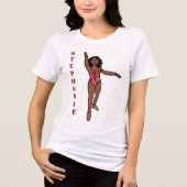 Majorette/ Danser Tee Rood Dier  Tri-Blend Shirt (Voorkant)