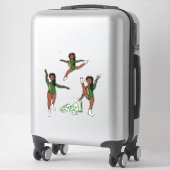 Majorette / Danser Tri Pose Groen Sticker (Koffer)