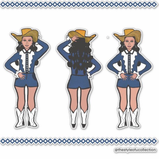 Majorette / Danser Western Denim #2 Sticker (Voorkant)