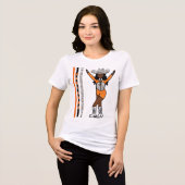 Majorette/ Danser Western Zilver Sinaasappel Tri-Blend Shirt (Voorkant volledig)