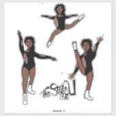Majorette / Danser Zwart Sticker (Vel)