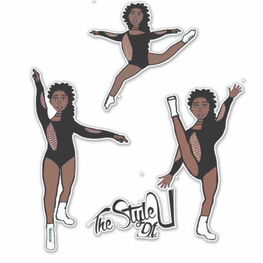Majorette / Danser Zwart Sticker (Voorkant)