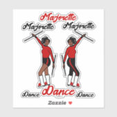 Majorette Stickers (Black Red 2) (Vel)