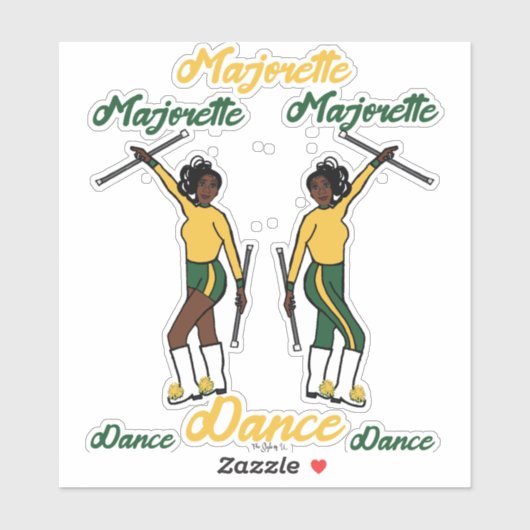 Majorette Stickers (Groen Geel) (Vel)
