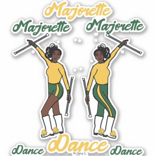 Majorette Stickers (Groen Geel) (Voorkant)