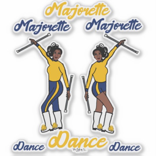 Majorette Stickers (Navy Gold) C (Voorkant)