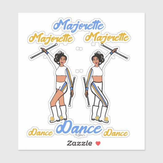 Majorette Stickers (White YBStripe) (Vel)