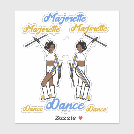 Majorette Stickers (White YBStripe) A (Vel)
