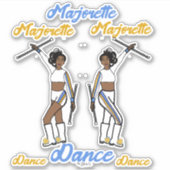 Majorette Stickers (White YBStripe) A (Voorkant)