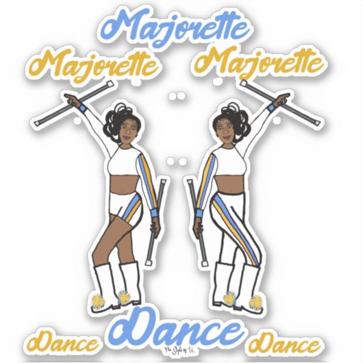 Majorette Stickers (White YBStripe) A (Voorkant)