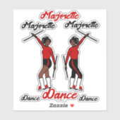 Majorette Stickers (zwart rood) (Vel)