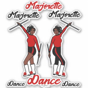 Majorette Stickers (zwart rood)