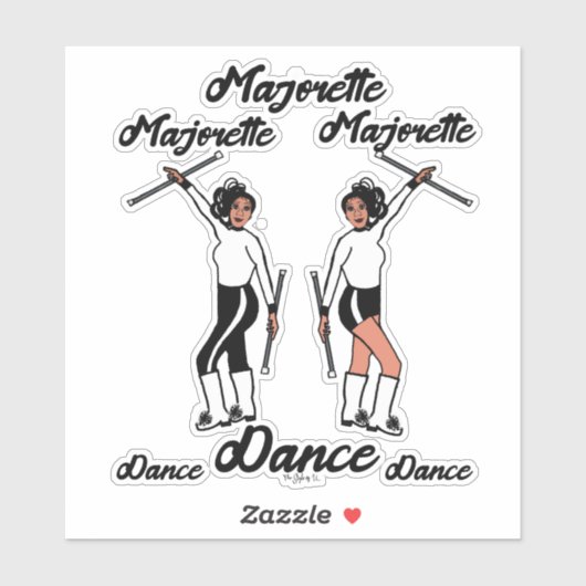 Majorette Stickers (zwart-wit) (Vel)