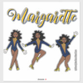 Majorette Tri-Pose Blauw/Geel Diamant #1 Sticker (Vel)