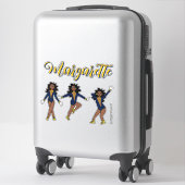 Majorette Tri-Pose Blauw/Geel Diamant #1 Sticker (Koffer)