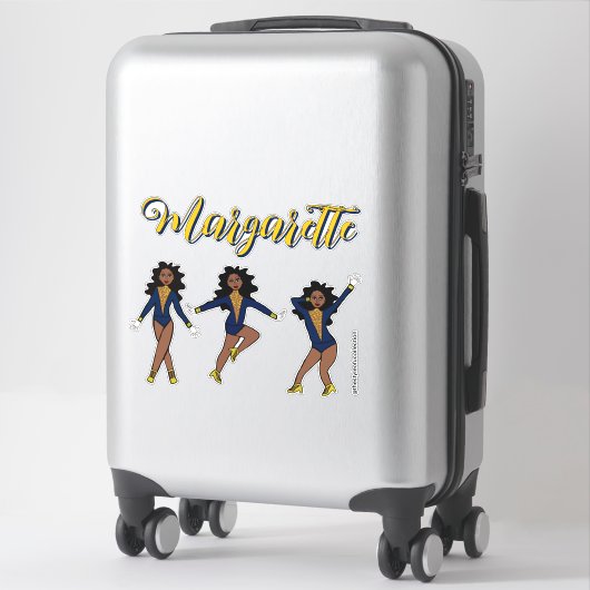 Majorette Tri- Pose Blue/Yellow Diamond #1 Sticker (Koffer)