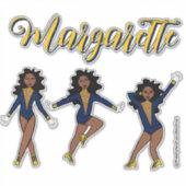 Majorette Tri- Pose Blue/Yellow Diamond #1 Sticker (Voorkant)