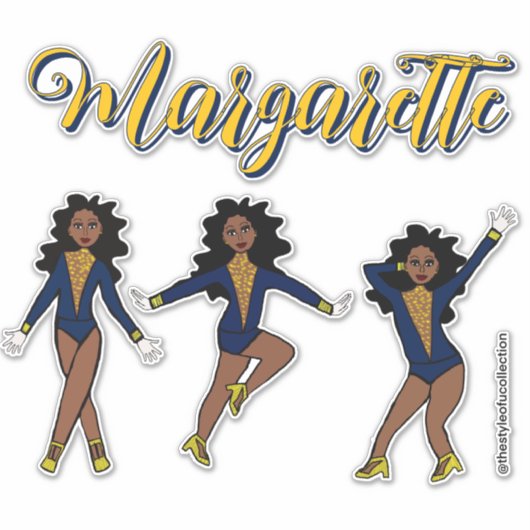 Majorette Tri- Pose Blue/Yellow Diamond #1 Sticker (Voorkant)